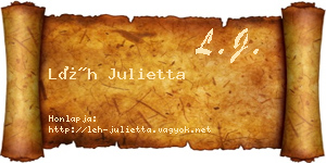 Léh Julietta névjegykártya